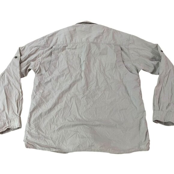 The North Face Safari Shirt Men’s Size Large Khaki Cotton Long Sleeve Hiking Out - Picture 5 of 5
